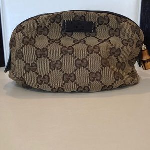 100% Authentic Gucci Monogram Bamboo Cosmetic Case